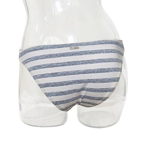 EUC Ivory/Grey Striped Bikini Swim Bottom - Womens Size XS - Body Glove Swimwear - Picture 2 of 3